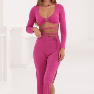 Lucy in the sky Oakley two piece set in Fuscia